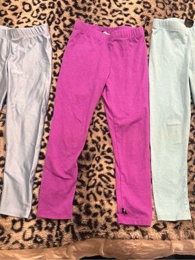 Pixie Lane Toddler Girls Stretch Leggings lot of 3 - Purple & Light Blue